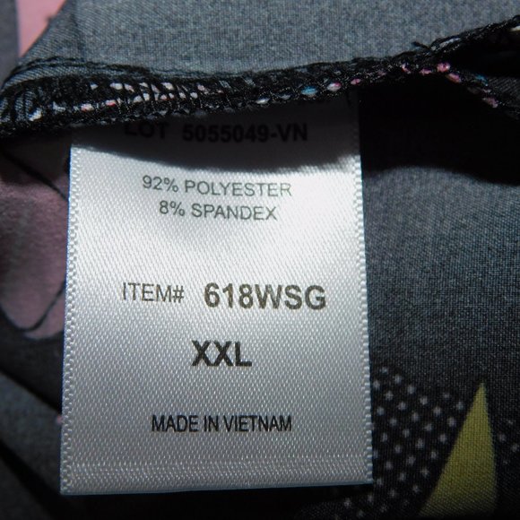 White Cross Womens 2XL Scrub Top Shirt Black Flamingos Popsicle pineapple Summer - Picture 4 of 9